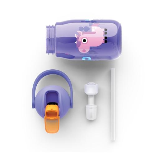 Zoku - Borraccia Bottiglia Bimbo con Flip Cannuccia Colore Viola 400 ml