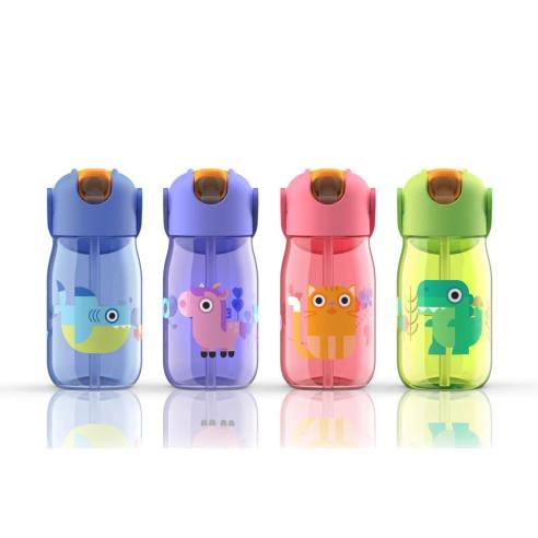 Zoku - Borraccia Bottiglia Bimbo con Flip Cannuccia Colore Viola 400 ml