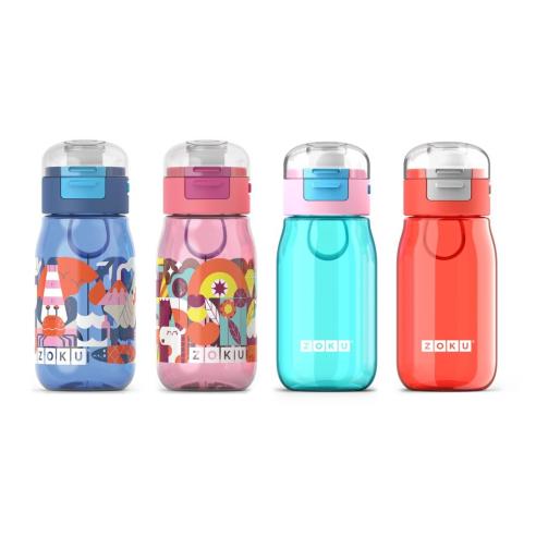 Zoku - Borraccia Bottiglia Bimbo con Flip Cappuccio Colore Rosa 475 ml