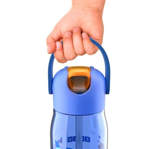 Borraccia Bottiglia Bimbo con Flip Cannuccia Colore Verde 400 ml