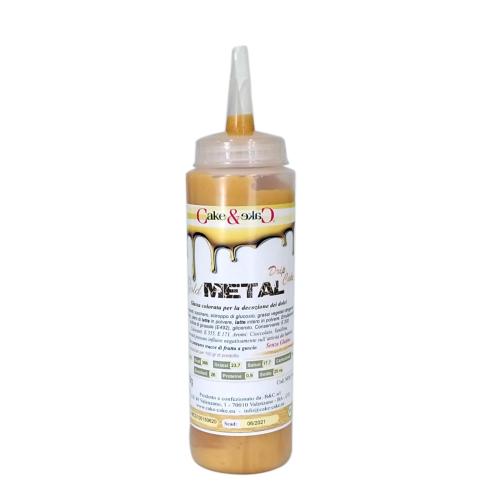 Cake&Cake - Topping Cioccolato per Torte Metal Drip Cake Oro 270 gr