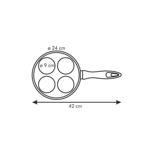 Tescoma - Padella in Alluminio Antiaderente per 4 Pancake 24 cm