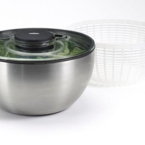 Oxo - Good Grips Centrifuga Push Asciuga Insalata Acciaio Inox 27 cm