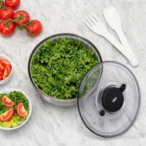 Oxo - Good Grips Centrifuga Push Asciuga Insalata Acciaio Inox 27 cm