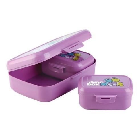 Tescoma - Contenitori Portamerenda per Bimbo 3 pezzi Viola Dino