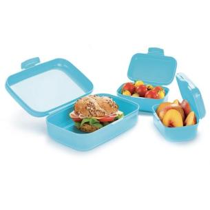 Tescoma - Contenitori Portamerenda per Bimbo 3 pezzi Blu Dino 2