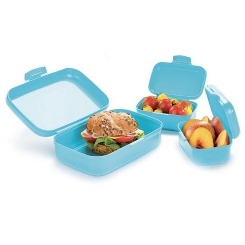 Tescoma - Contenitori Portamerenda per Bimbo 3 pezzi Blu Dino