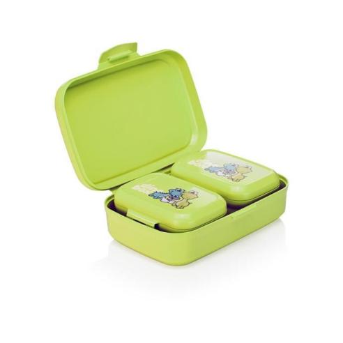 Tescoma - Contenitori Portamerenda per Bimbo 3 pezzi Verde Dino