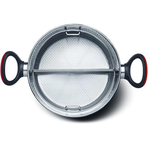 Lagostina - Pentola Multicottura in Acciaio Inox con Doppio Cestello 22 cm Linea rossa