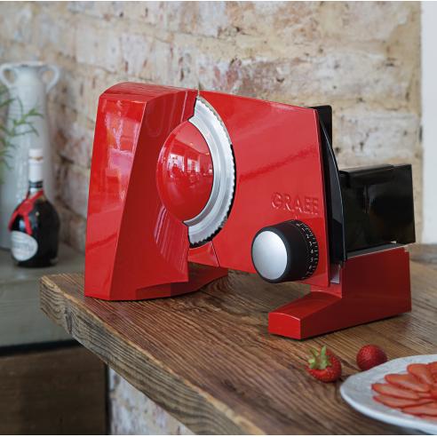 Graef - Affettatrice Elettrica SKS 100 Lama Ondulata e Liscia da 17 cm Rosso