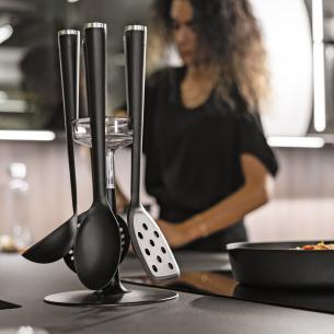 Guzzini - Set 5 Mestoli da Cucina Antiaderente con Base Nero 2