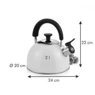 Tescoma - Bollitore Acqua Calda con Fischietto 2 Litri Crema 2