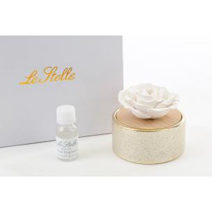 Le Stelle - profumatore porcellana e legno oro con astuccio