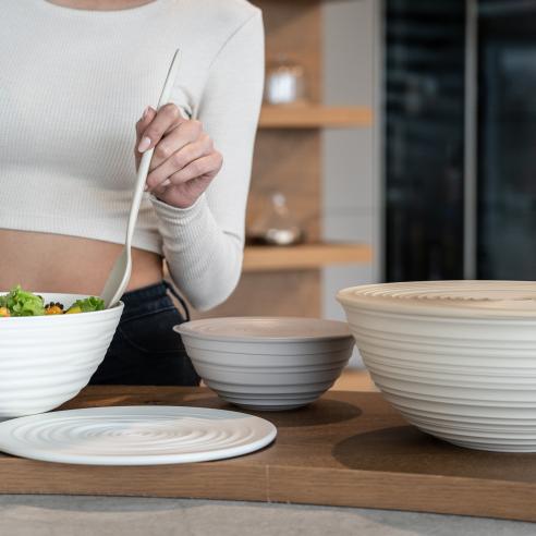 Guzzini - Ciotola Contenitore con Coperchio L Tierra Grigio Tortora 18 cm