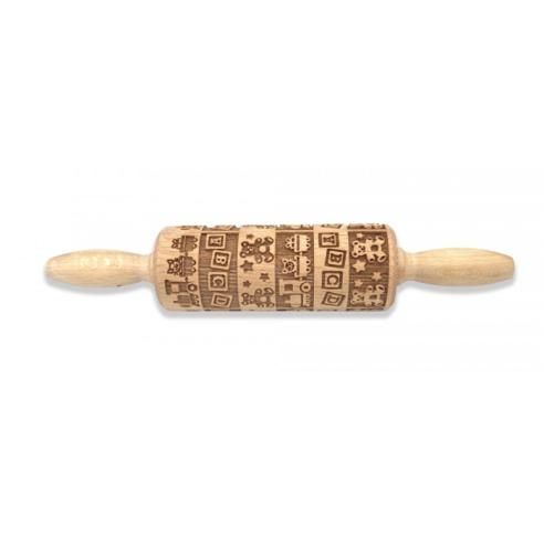 Folkroll - Mattarello Piccolo in Legno Decoro righe welcome baby