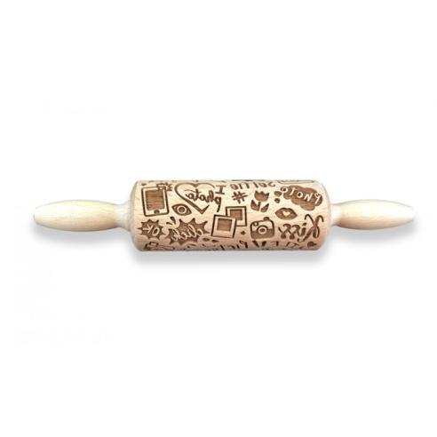 Folkroll - Mattarello Piccolo in Legno Decoro Selfie