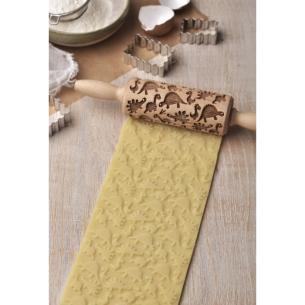 Folkroll - Mattarello Piccolo in Legno Decoro Dinosauro 2