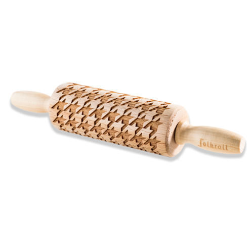Folkroll - Mattarello Piccolo in Legno Decoro Pied de Poule