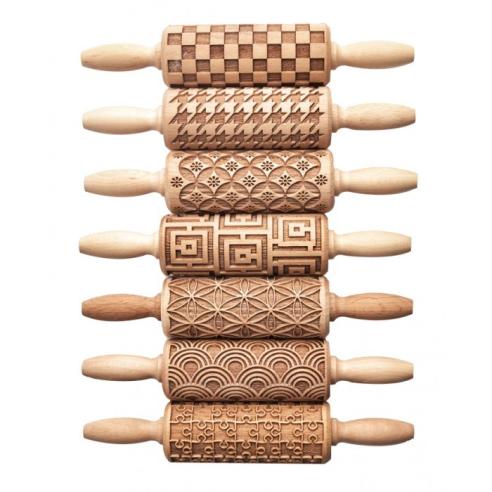 Folkroll - Mattarello Piccolo in Legno Decoro Labirinto