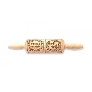 Folkroll - Mattarello Piccolo in Legno Decoro Dolci Etichette