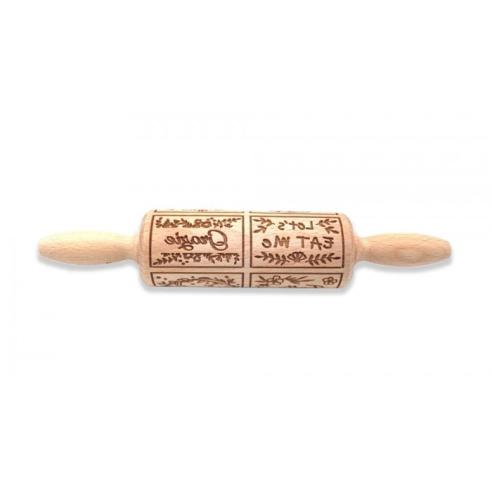 Folkroll - Mattarello Piccolo in Legno Decoro Dolci Etichette