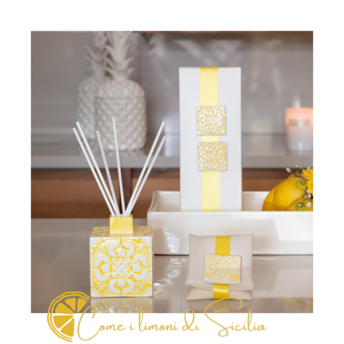 Cupido&co - Diffusore Giallo con Boccetta di Essenza alla Vaniglia