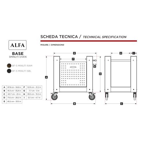 Alfa Forni - Base per forno 5 Minuti con ruote