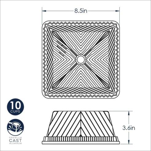 Nordic Ware - Stampo Ciambella squared 10 cups
