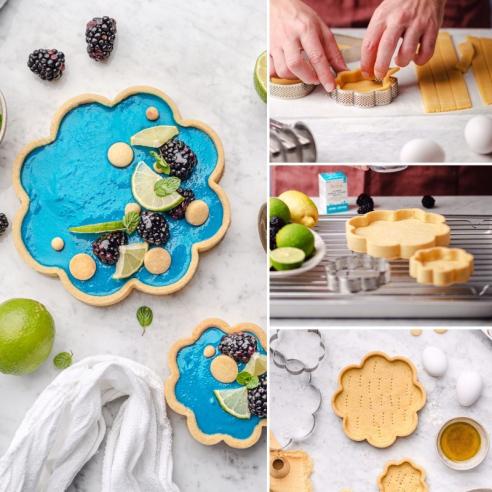 Decora - Sagoma microforata forma fiore in acciaio inox diametro 16x3.5 cm