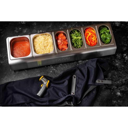Pizza topping station Ooni Stazione porta condimenti per pizza in acciaio 6 posti