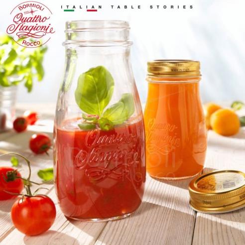 Bormioli - Bottiglia in vetro quattro stagioni con capsula 400 ml