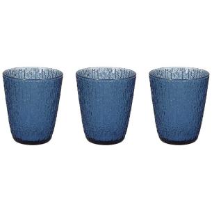 Tognana - Set 3 bicchieri in vetro 280 ml linea Davor blu