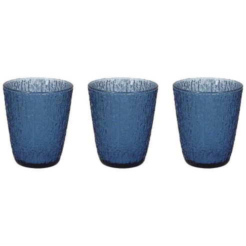 Tognana - Set 3 bicchieri in vetro 280 ml linea Davor blu