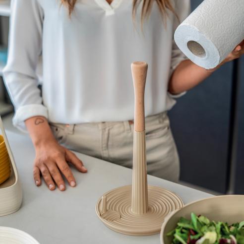 Guzzini - Portarotolo da cucina universale Tierra ROLL&TEAR argilla