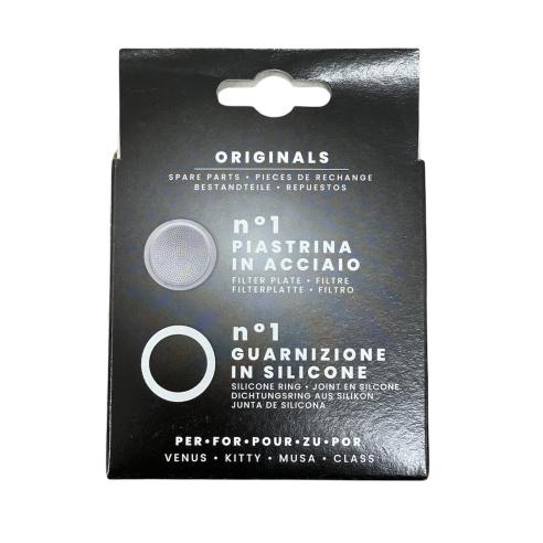 Ricambio Bialetti Originale Guarnizione Silicone + Piastrina Acciaio 1-2 Tazze