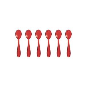Guzzini - Set 6 cucchiaini in plastica 12 cm rosso