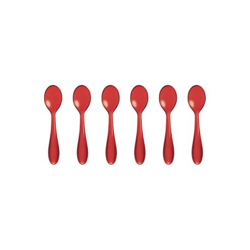 Guzzini - Set 6 cucchiaini in plastica 12 cm rosso