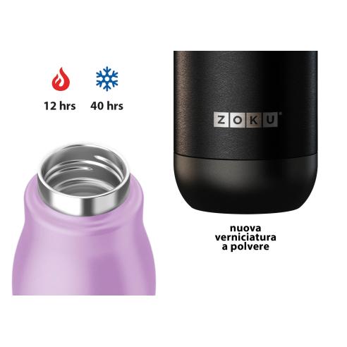 Zoku - Bottiglia Termica in Acciaio inox 18/8 nero opaco 750 ml