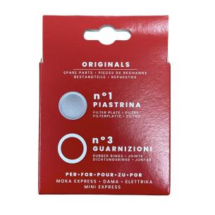 Ricambio Originale Bialetti Moka 9 Tazze: Guarnizioni + Piastrina 2