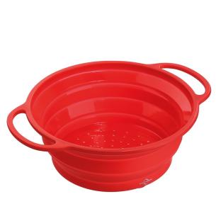 Kuchenprofi - Scolapasta pieghevole in silicone rosso 24 cm 2