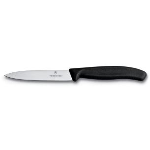 Victorinox - Coltello spelucchino lama liscia manico nero 10 cm