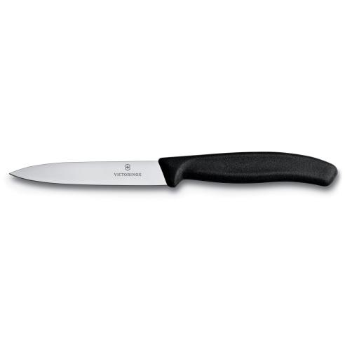 Victorinox - Coltello spelucchino lama liscia manico nero 10 cm