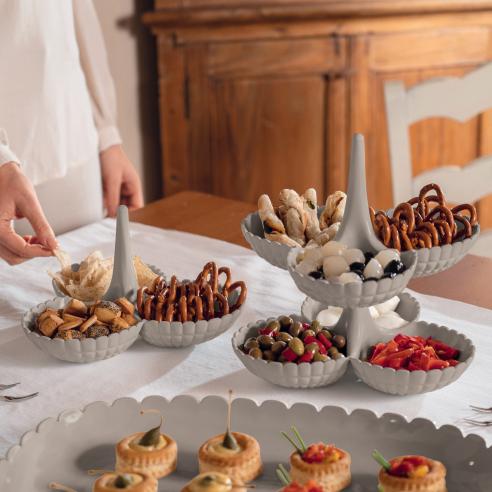 Guzzini - Antipastiera Tiffany grigio tortora