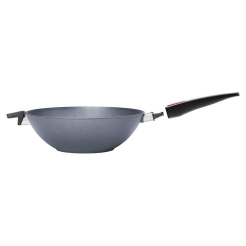 Woll - Padella Wok antiaderente in alluminio forgiato Diamond lite a induzione manico rimovibile 34 cm