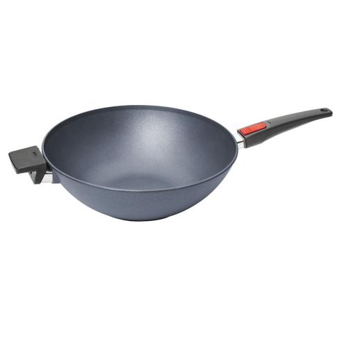 Woll - Padella Wok antiaderente in alluminio forgiato Diamond lite a induzione manico rimovibile 34 cm
