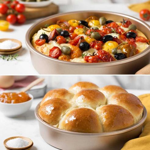 Decora - Stampo tondo rose gold line in metallo antiaderente 25 cm