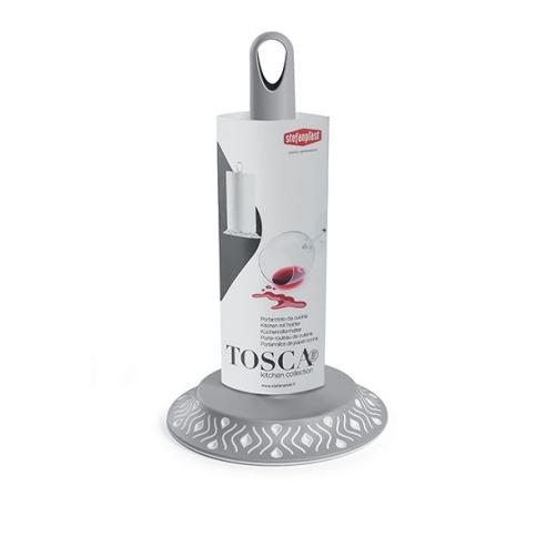 Stefanplast - Portarotolo da cucina verticale in plastica 30 cm linea tosca grigio