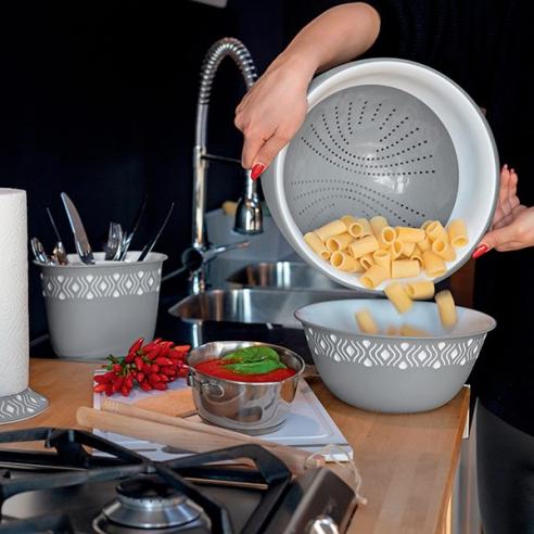 Stefanplast - Scolapasta in plastica 31 cm linea tosca grigio