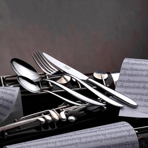 Salvinelli - Cucchiaio da tavola modello Fast in acciaio inox spessore 2.5 mm set 12 pezzi