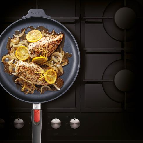 Woll - Padella alta antiaderente in alluminio forgiato Diamond lite a induzione manico rimovibile 32 cm